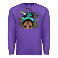 Purple Lake Camping Afro Messy Bun Bbs Premium Sweatshirt - BundleAndBundleShop