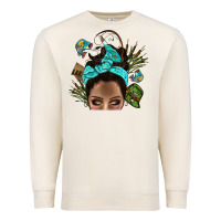 Sandshell Lake Camping Afro Messy Bun Bbs Premium Sweatshirt - BundleAndBundleShop