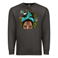 Smoke Lake Camping Afro Messy Bun Bbs Premium Sweatshirt - BundleAndBundleShop