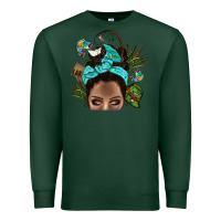 Sports Green Lake Camping Afro Messy Bun Bbs Premium Sweatshirt - BundleAndBundleShop