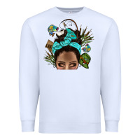 White Lake Camping Afro Messy Bun Bbs Premium Sweatshirt - BundleAndBundleShop