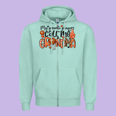My Favorite Players Call Me Grandma Zipper Hoodie Designed By Maliassmallbusiness