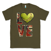 Army Green softball love Classic Tee - JahusDesignShop