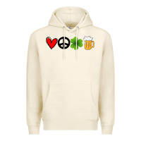 Tofu Funny St Patricks Day Love Peace Clover and Beer Premium Hoodie - Bettercallsaul
