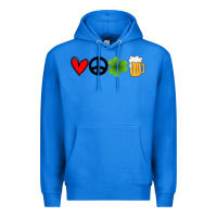 True Royal Funny St Patricks Day Love Peace Clover and Beer Premium Hoodie - Bettercallsaul