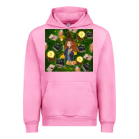 Fuchsia Pink wizard girl with magic Urban Hoodie - TumblerDesignByShophia