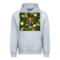 Heather Grey wizard girl with magic Urban Hoodie - TumblerDesignByShophia
