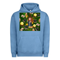 Pigment Pebble Blue wizard girl with magic Urban Hoodie - TumblerDesignByShophia