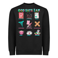Black nurse god says i am  nurse elements Heavyweight Sweatshirt - AdoDesignShop