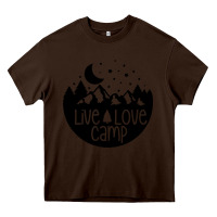 Chocolate Brown Live Love Camp Heavy Core Tee - Unal Design