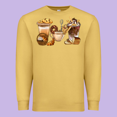 Bakery Coffee Cups With Cookie Bbs Premium Sweatshirt Designed By Bundleandbundleshop