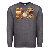 Charcoal Heather Bakery Coffee Cups With Cookie Bbs Premium Sweatshirt - BundleAndBundleShop
