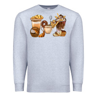 Heather Grey Bakery Coffee Cups With Cookie Bbs Premium Sweatshirt - BundleAndBundleShop