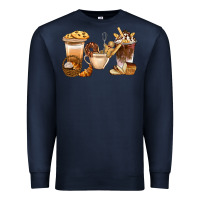 Navy Bakery Coffee Cups With Cookie Bbs Premium Sweatshirt - BundleAndBundleShop