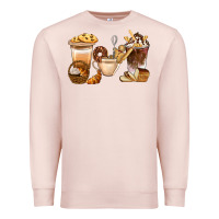 Pale Pink Bakery Coffee Cups With Cookie Bbs Premium Sweatshirt - BundleAndBundleShop