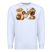 White Bakery Coffee Cups With Cookie Bbs Premium Sweatshirt - BundleAndBundleShop