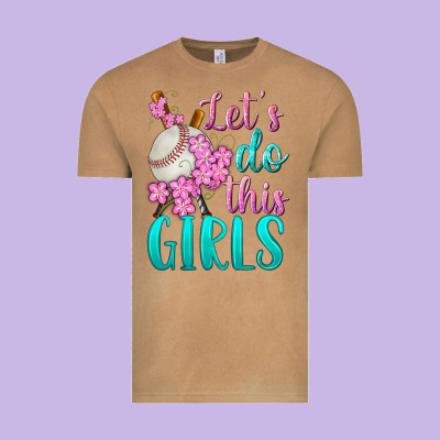 Let's Do This Girls Baseball Vintage Tee Designed By Bundleandbundleshop