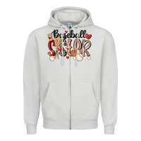 Dove Grey baseball sister Zipper Hoodie - MaliasSmallBusiness