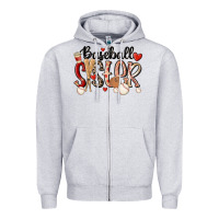 Heather Grey baseball sister Zipper Hoodie - MaliasSmallBusiness