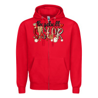 Red baseball sister Zipper Hoodie - MaliasSmallBusiness