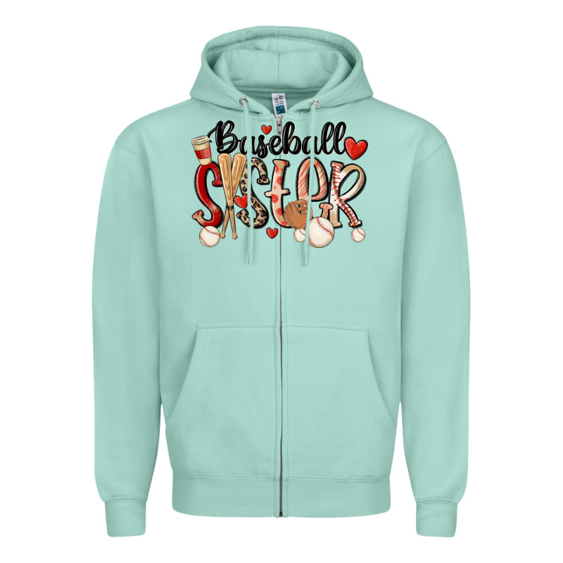Baseball Sister Zipper Hoodie by MaliasSmallBusiness | Teevron