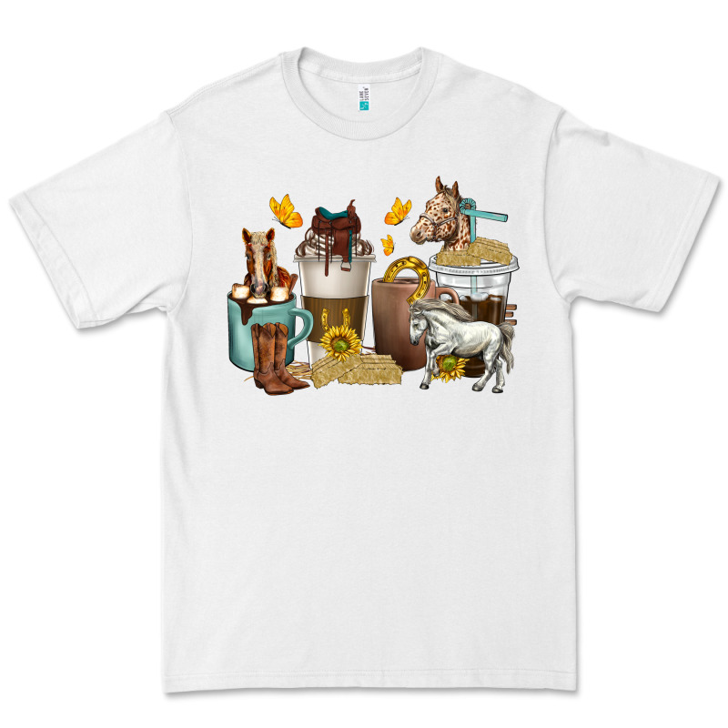Coffee Cups Horses Premium Tee by texasbilliewilder | Teevron