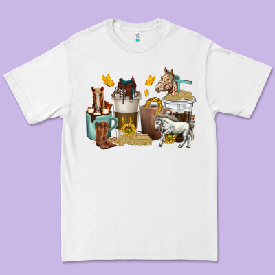 Premium Tee coffee cups horses