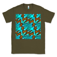 Army Green turquoise leopard seamless pattern Classic Tee - BundleAndBundleShop