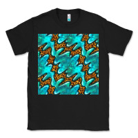 Black turquoise leopard seamless pattern Classic Tee - BundleAndBundleShop