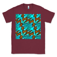 Burgundy turquoise leopard seamless pattern Classic Tee - BundleAndBundleShop
