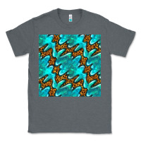 Charcoal Heather turquoise leopard seamless pattern Classic Tee - BundleAndBundleShop