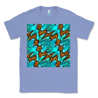 Colony Blue turquoise leopard seamless pattern Classic Tee - BundleAndBundleShop