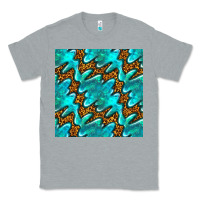 Heather Grey turquoise leopard seamless pattern Classic Tee - BundleAndBundleShop