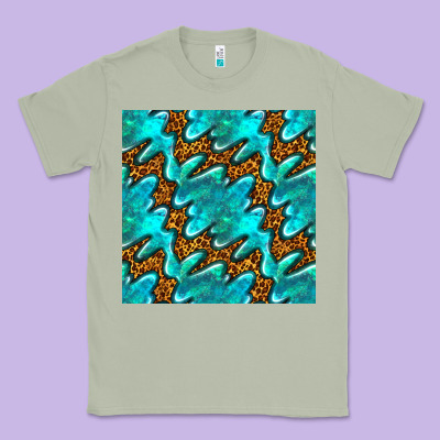 Turquoise Leopard Seamless Pattern Classic Tee Designed By Bundleandbundleshop