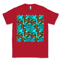 Red turquoise leopard seamless pattern Classic Tee - BundleAndBundleShop