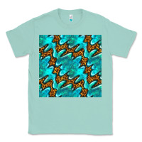 Seafoam turquoise leopard seamless pattern Classic Tee - BundleAndBundleShop