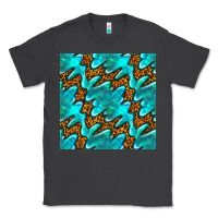 Smoke turquoise leopard seamless pattern Classic Tee - BundleAndBundleShop
