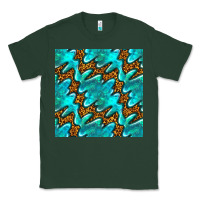 Sports Green turquoise leopard seamless pattern Classic Tee - BundleAndBundleShop