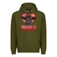 Army Green mama's sweetheart highland calf Premium Hoodie - RanaPortraitStore