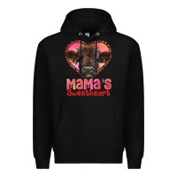 Black mama's sweetheart highland calf Premium Hoodie - RanaPortraitStore