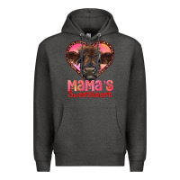 Charcoal Heather mama's sweetheart highland calf Premium Hoodie - RanaPortraitStore