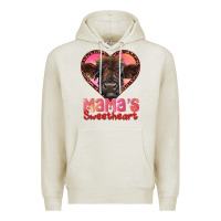Oatmeal Heather mama's sweetheart highland calf Premium Hoodie - RanaPortraitStore