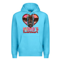 Ocean Blue mama's sweetheart highland calf Premium Hoodie - RanaPortraitStore