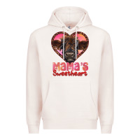 Pale Pink mama's sweetheart highland calf Premium Hoodie - RanaPortraitStore