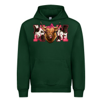 Forest Green Western Highland Cow mom Urban Hoodie - HowdyJamesFarm