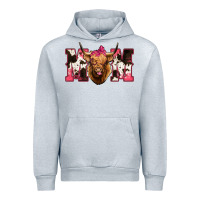 Heather Grey Western Highland Cow mom Urban Hoodie - HowdyJamesFarm
