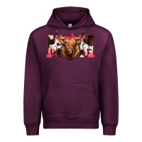 Mauve Wine Western Highland Cow mom Urban Hoodie - HowdyJamesFarm