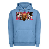 Pigment Pebble Blue Western Highland Cow mom Urban Hoodie - HowdyJamesFarm