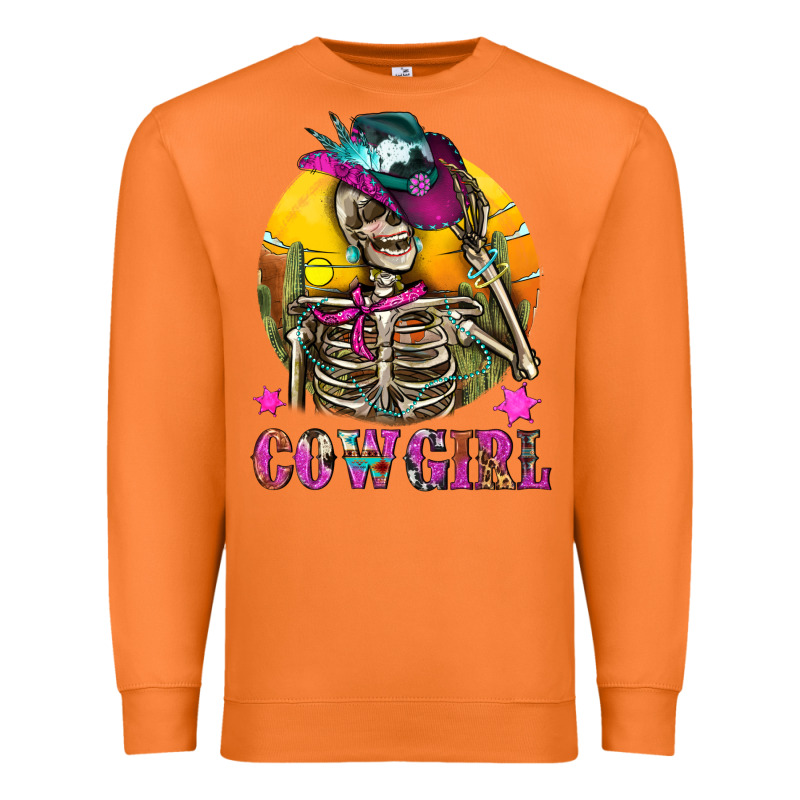 Cowgirl Skeleton With Landscape Premium Sweatshirt by BundleAndBundleShop | Teevron