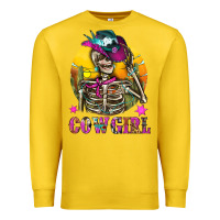 Lemon Cowgirl Skeleton With Landscape Premium Sweatshirt - BundleAndBundleShop
